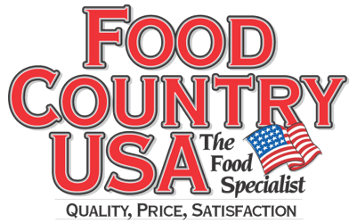 A theme logo of Food Country USA